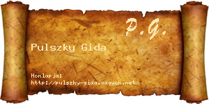 Pulszky Gida névjegykártya